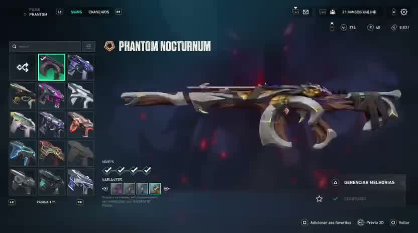 Conta com muita skin