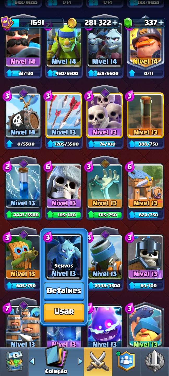 CONTA CLASH ROYALE ANTIGA E MUITO UPADA COM MUITAS CARTAS LVL 16 E COM RANKED