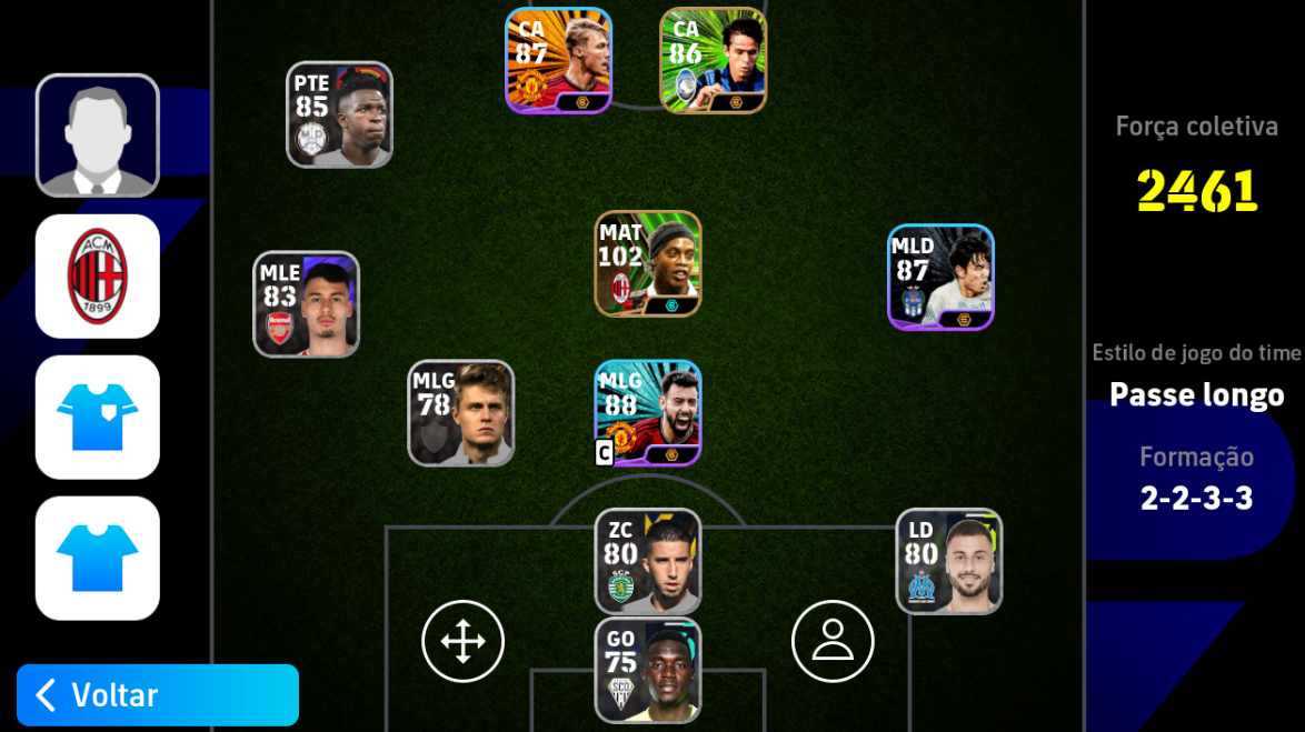 Conta Efootball com Ronaldinho 102 Ímpeto