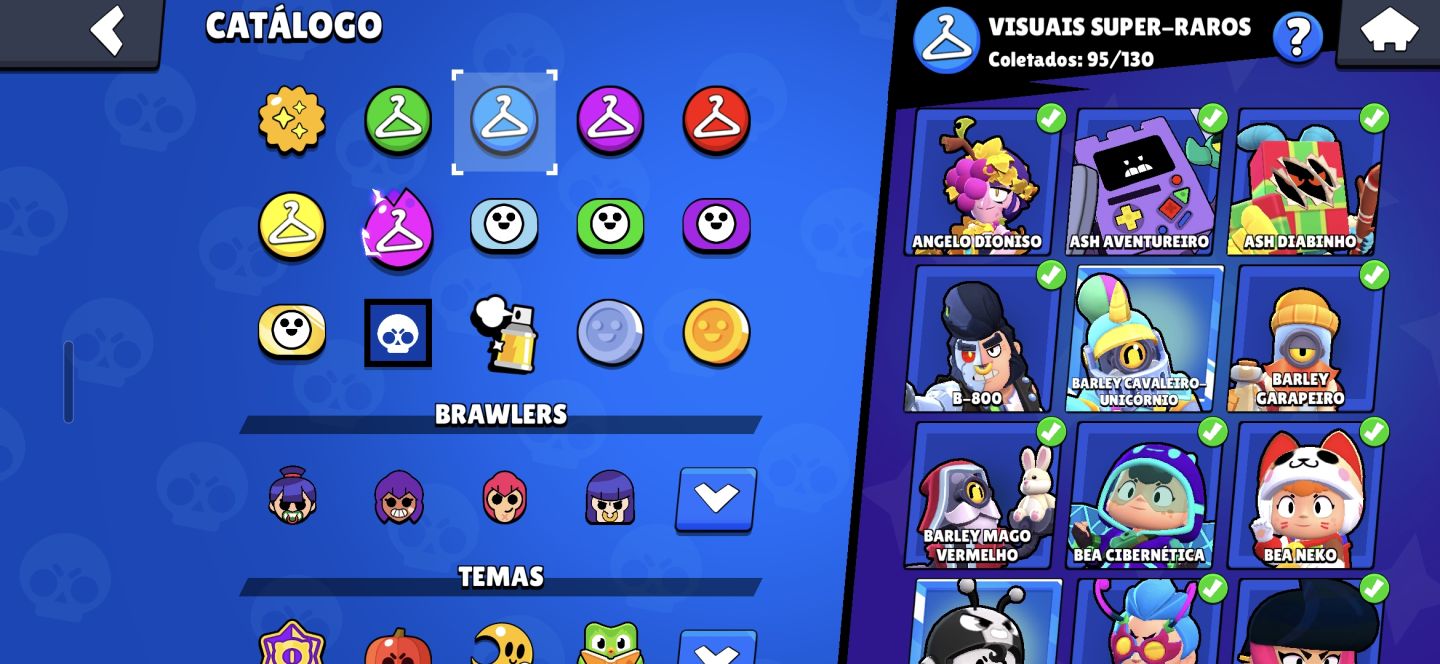 Conta de brawl stars com várias skins rara