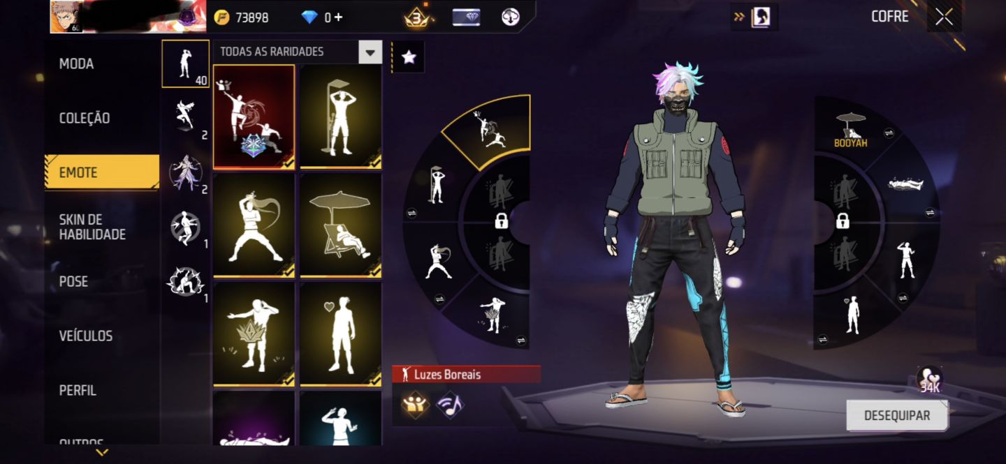CONTA FREE FIRE LV60 CALÇAS ANGELICAIS E MAIS