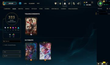 CONTA DE LOL 323 SKINS 1 TRANSCEDENTE, TODOS CAMPEÕES
