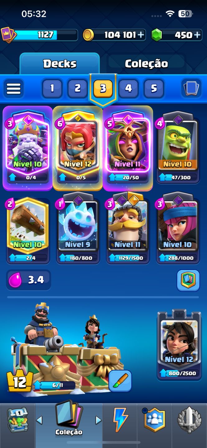 Conta Clash Royale | Rei 12 | 6.594 Troféus | Muitas Lendárias | 118/123 Cartas
