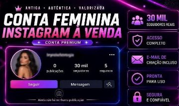 Conta feminina com +30Mil Seguidores | Gmail de Criação