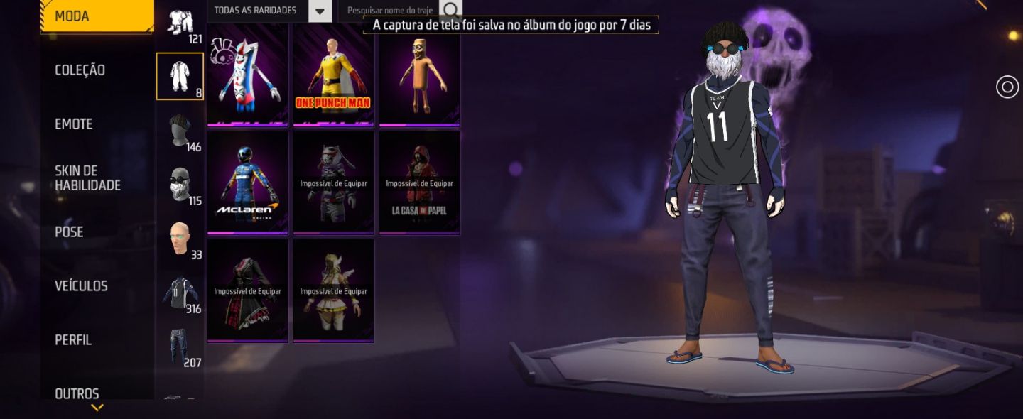 CONTA FF RARA BARBA DO VELHO+CALÇAS DOWN+6ANOS+JIRAIYA+ONE PUNCH MAN ETC