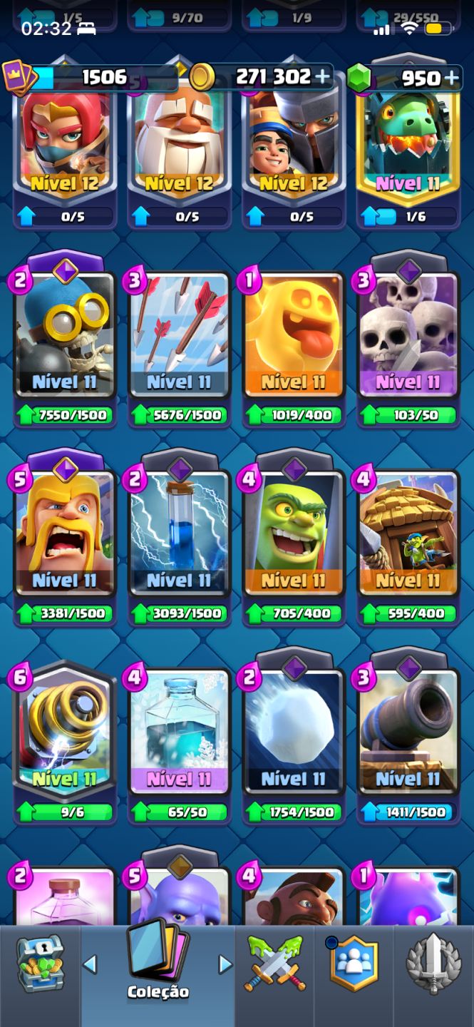 Conta Clash Royale 9 anos | 9.898 troféus | Arena 24 | Coleção avançada