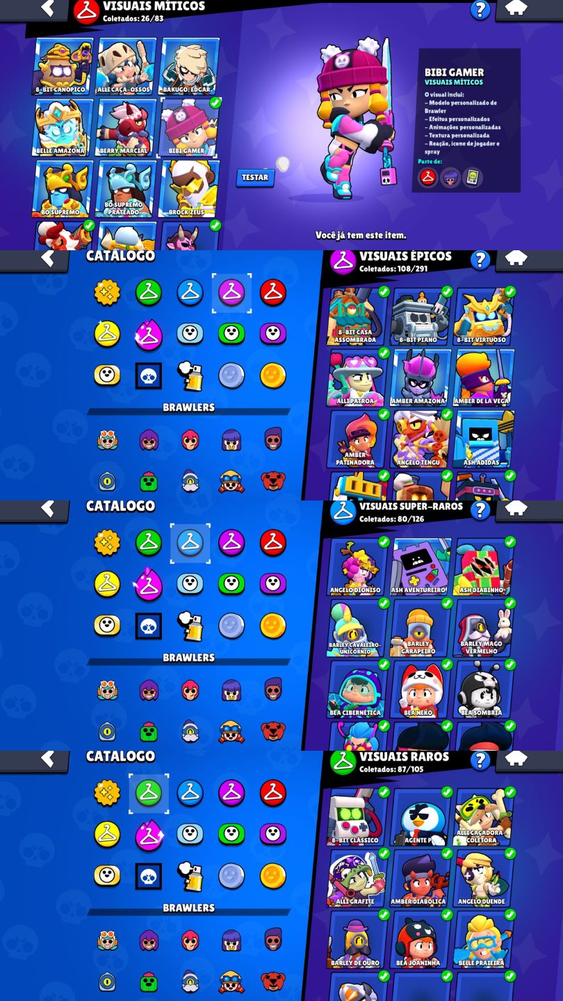 CONTA DE BRAWL STARS 65K DE TROFEUS |107 BRAWLERS VARIAS FAMA