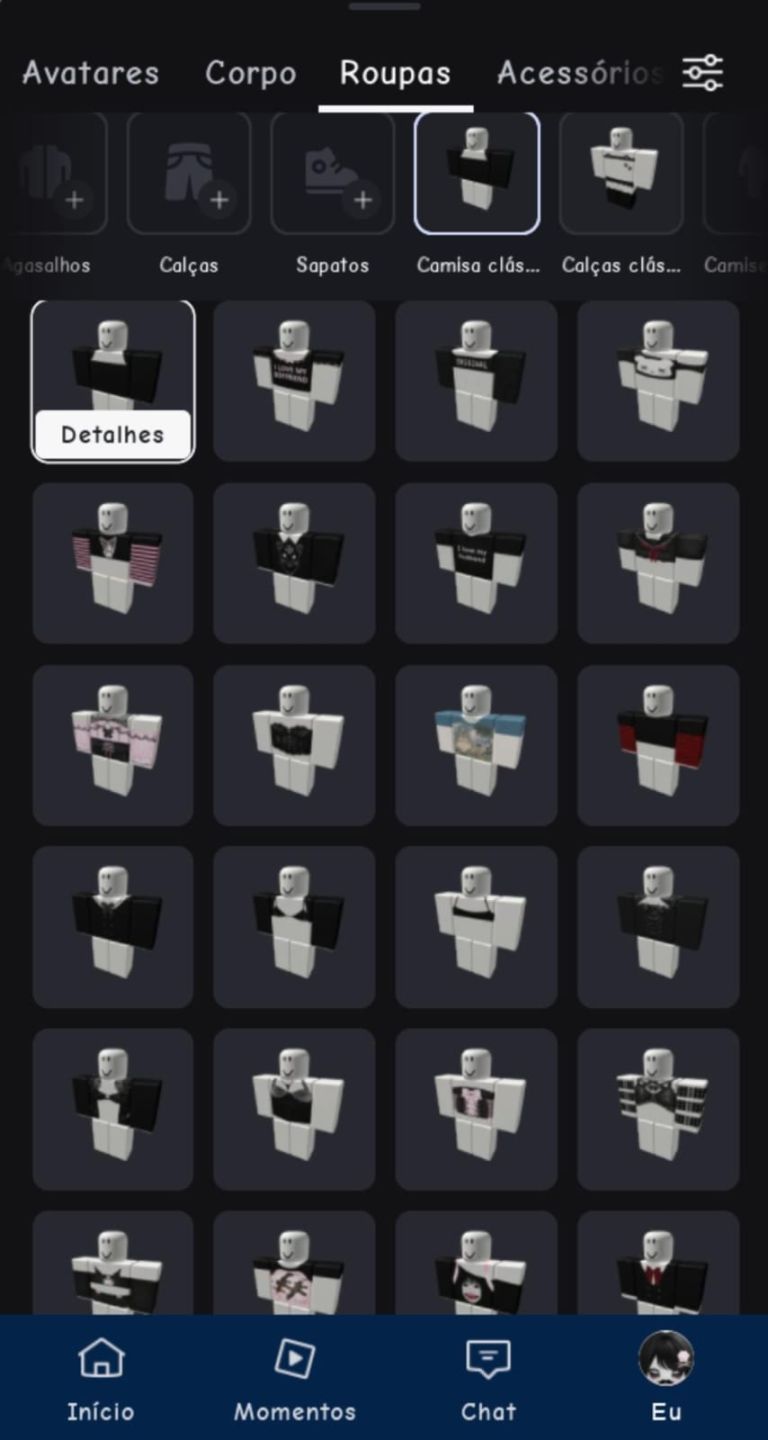 CONTA FEMININA ROBLOX