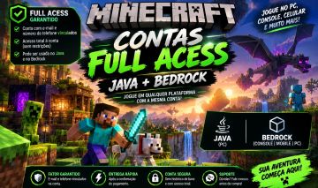 CONTA MINECRAFT JAVA+ BEDROCK MFA MELHOR PREÇO ON!!