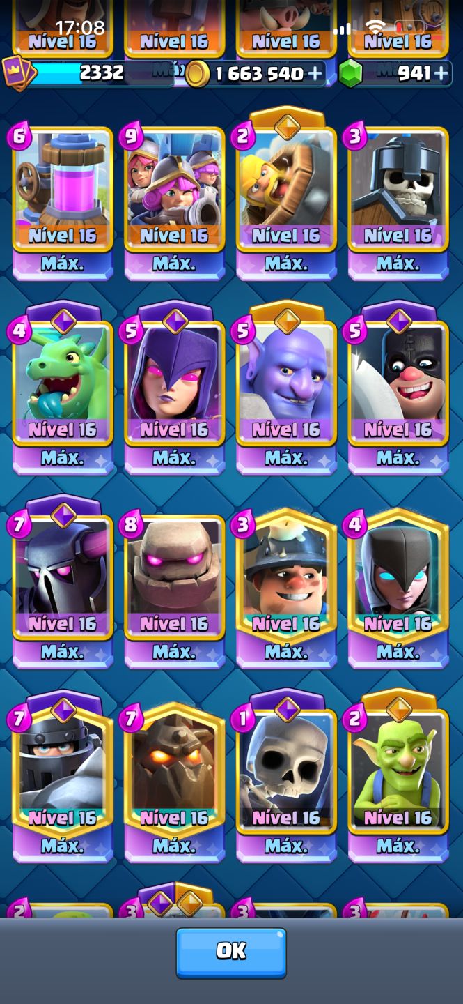 Conta de Clash Royale full maximizada