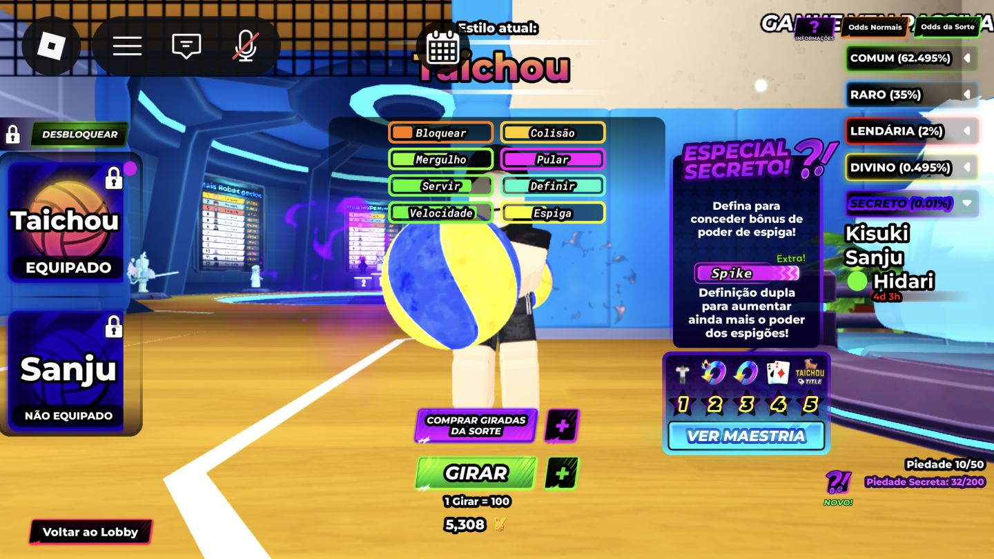CONTA VOLLEYBALL E BLOX FRUITS MUITO GEMADA PREÇO NEGOCIÁVEL
