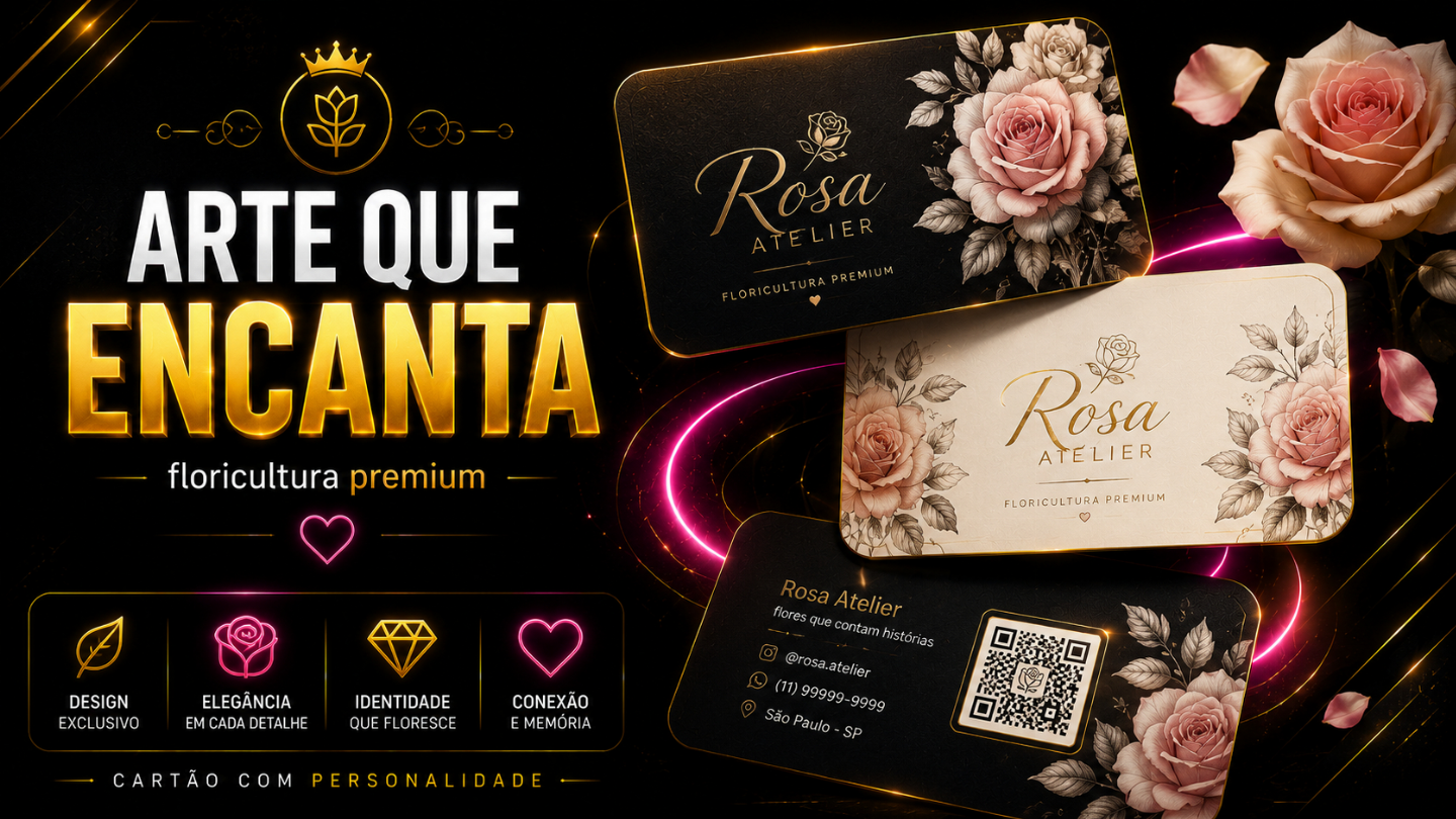 Criação de Arte para Cartão de Visita Premium Frente e Verso | Design Exclusivo