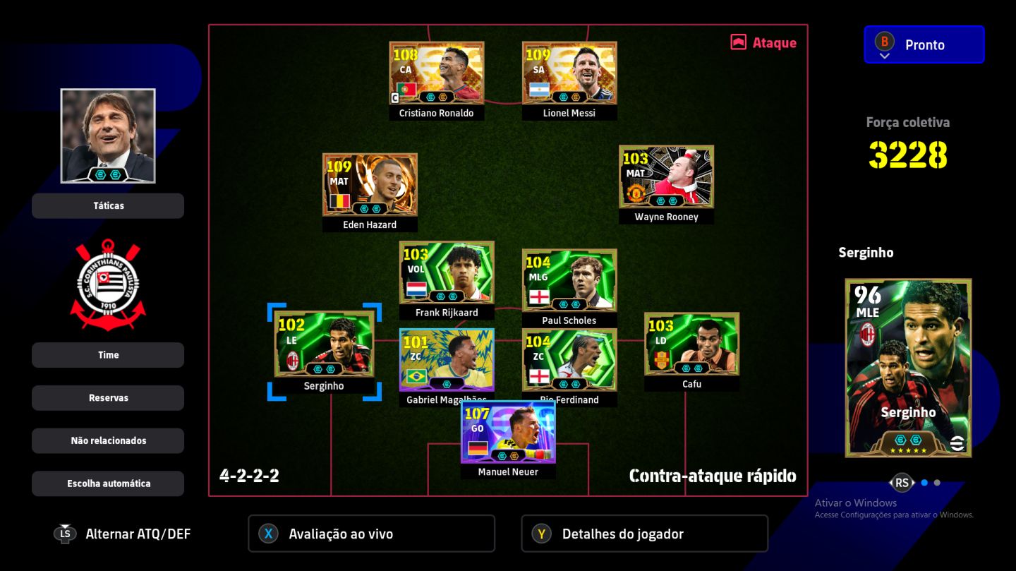 Conta Efootball Steam/PC - CR7 e MESSI big times 3 habilidades