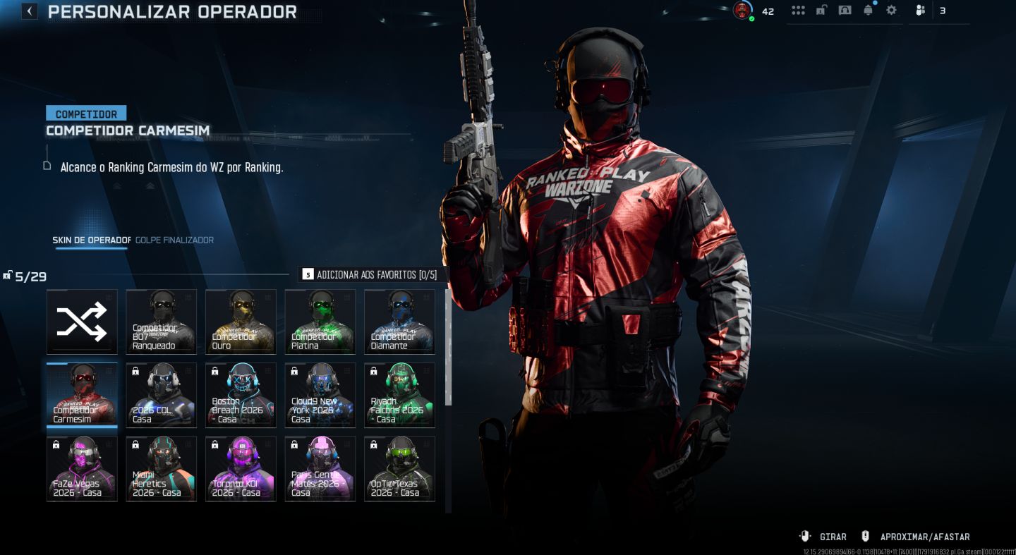 CONTA WARZONE IRIDESCENTE E MUITA SKIN