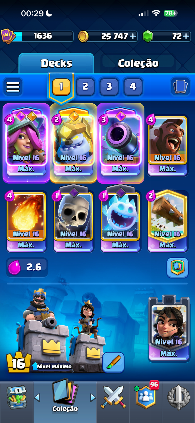 Conta Clash Royale 12K +2.6 Full lvl 16 + Torre 16