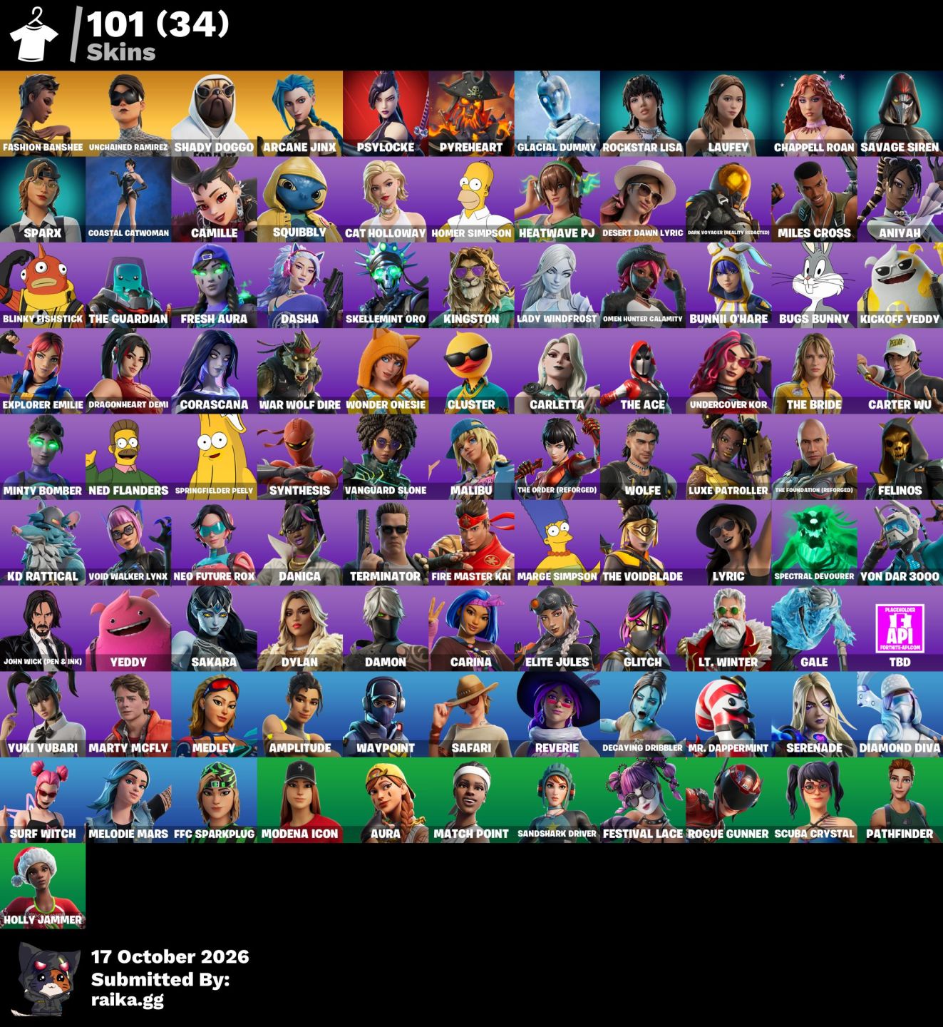 CONTA FORTNITE TRY HARD | FA | 101 skins | Fashion Banshee | Jinx | Ramirez unch