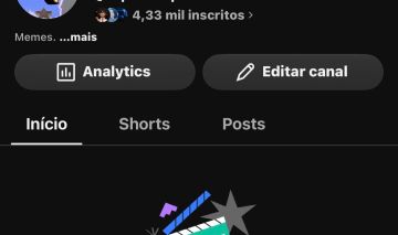 Conta youtube com 4300 inscritos