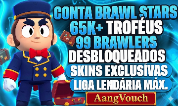 CONTA BRAWL STARS 65K+ | 99 BRAWLERS | SKINS EXCLUSIVAS | LIGA LENDÁRIA MÁX.