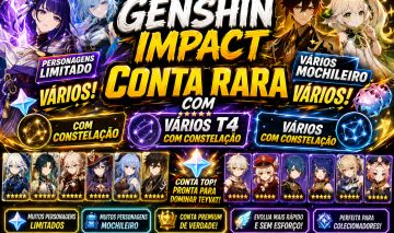 GENSHIN IMPACT CONTA RARA COM VARIOS LIMITADO E VARIOS MOCHILEIRO+T4 COM C6