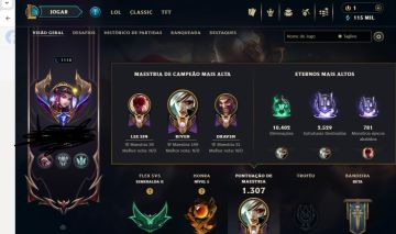 Conta League of Legends, 650 Skins, muitos ícones 3 Ultimate.
