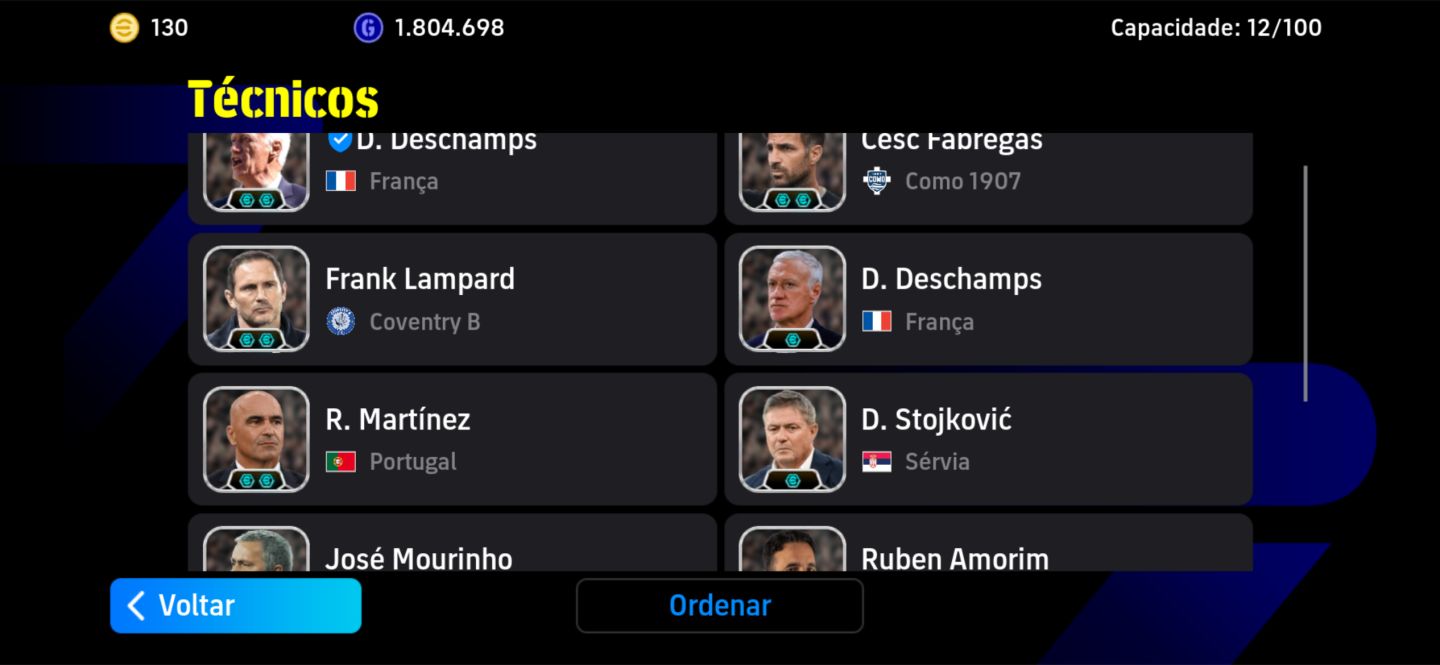 CONTA EFOOTBALL COM FORÇA DE 3320 E COM VÁRIOS JOGADORES PRA USAR NO COMPETITIVO