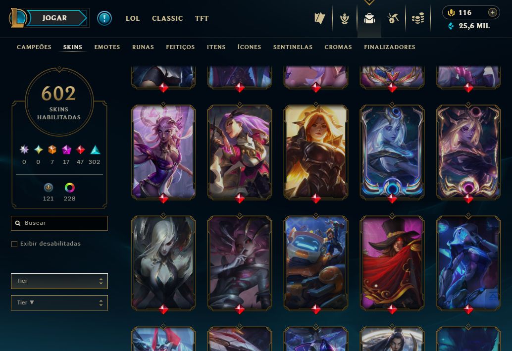 Conta lol e valorant com muita skin
