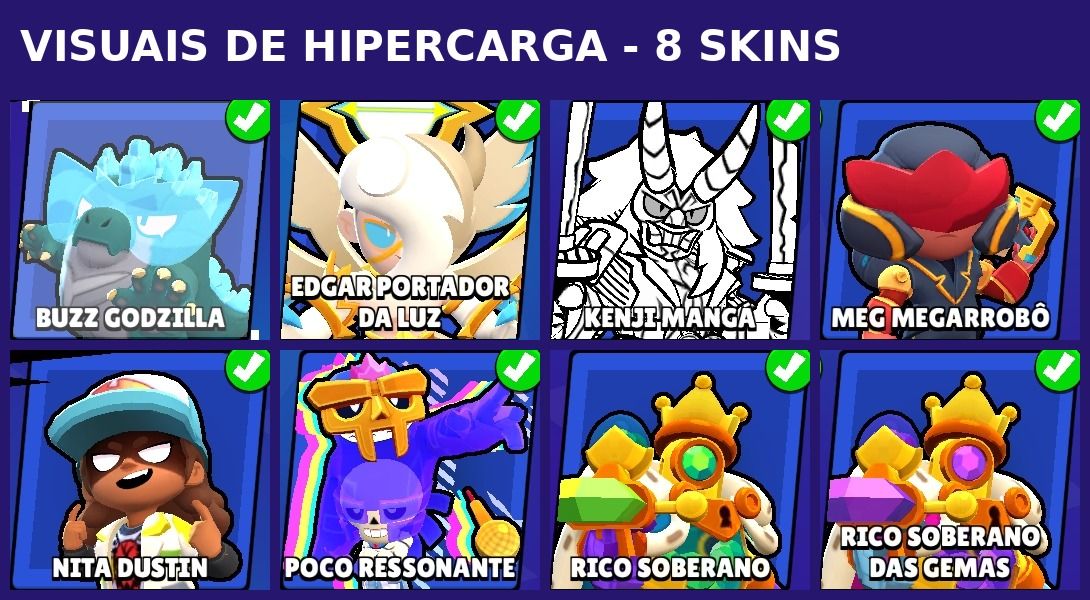 CONTA BRAWL STARS 71K TROFÉUS + 107/107 Brawlers 571 SKINS + ENDGAME
