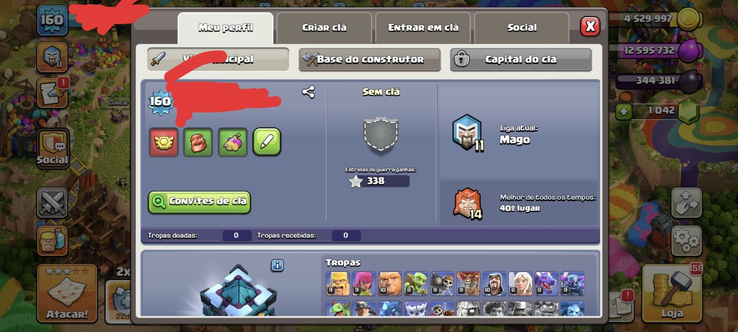 CONTA CV13 TOP | HERÓIS EVOLUÍDOS + EQUIPAMENTOS + TROPAS | CLASH OF CLANS