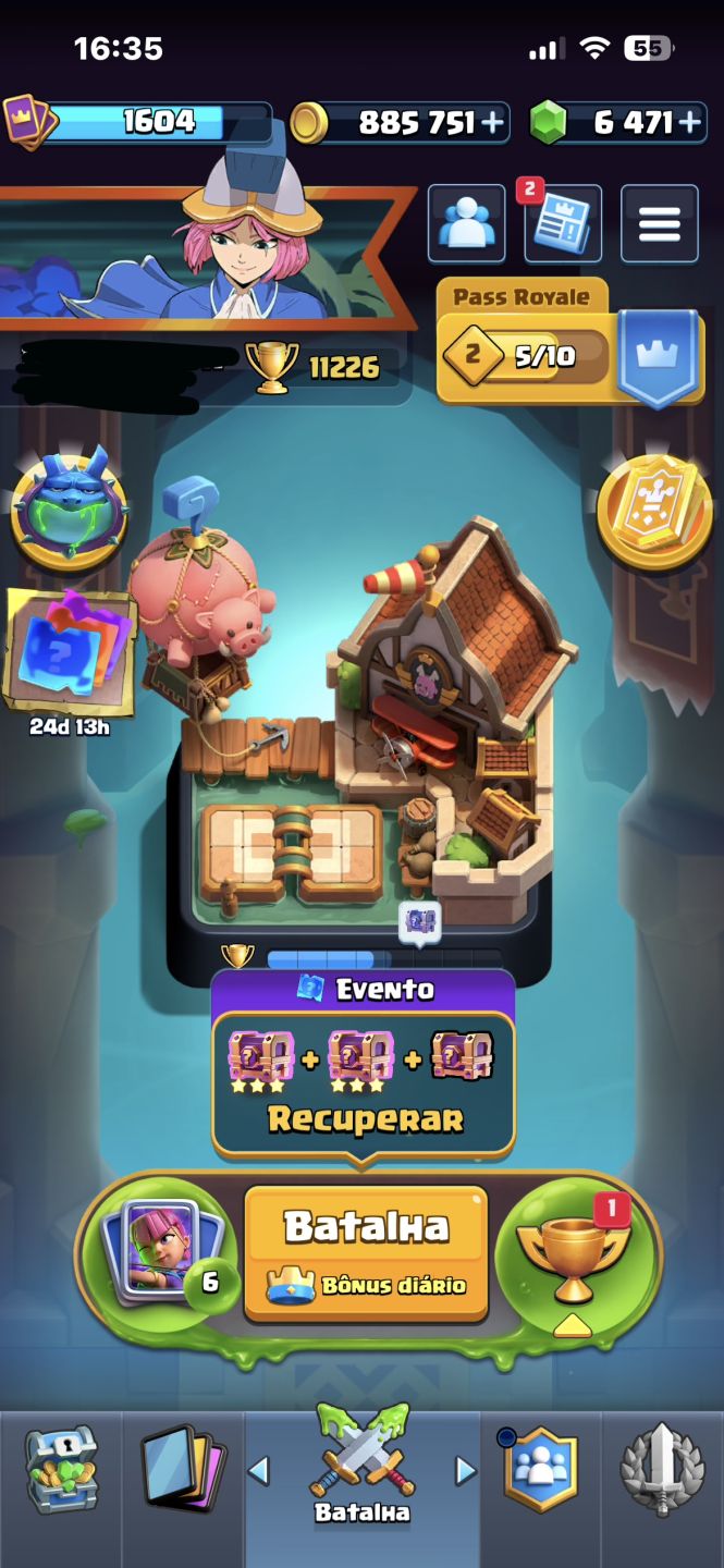 Conta Clash Royale 11k+ com emotes raros e cheia de recursos