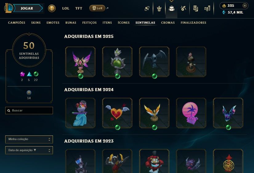 Conta league of legends, 250 skins, diamante em 2017. nv 259