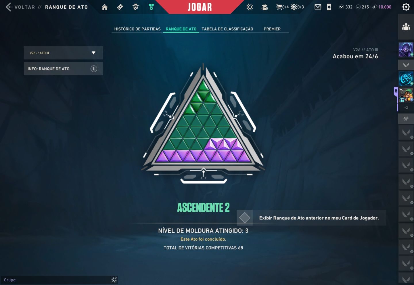 CONTA VALORANT 20+ SKINS | LVL 276 | ASCENDENTE 2