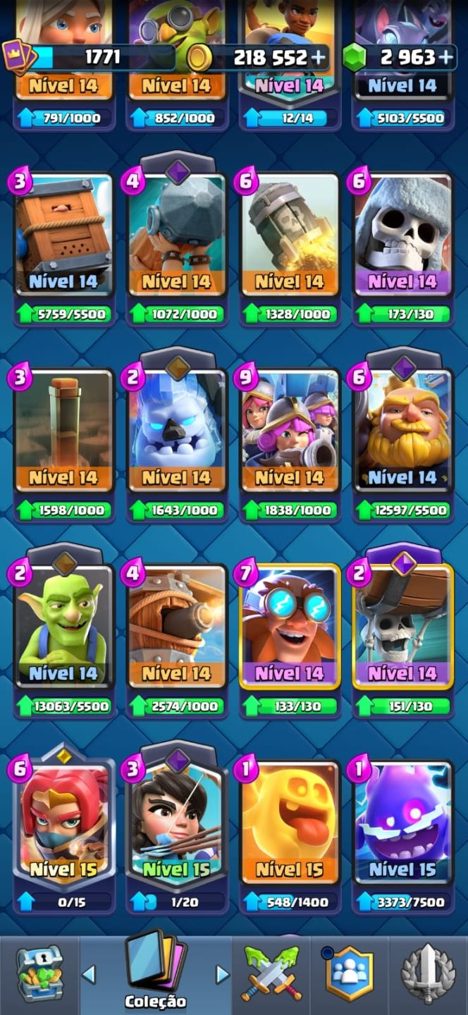 Conta Clash Royale 14k trofeus, 38 nível max, 9 Herois liberados 21 Evoluidas