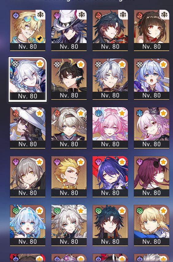 Honkai Star Rail conta com 45 personagens 5 estrelas.
