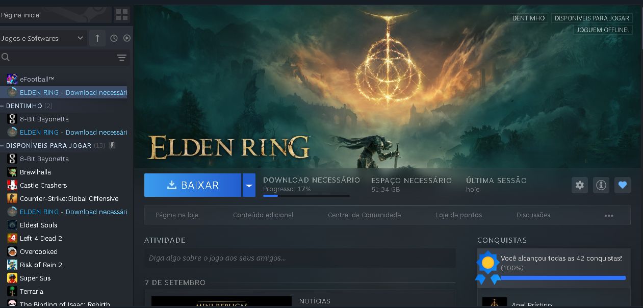 [ENVIO AUTOMATICO] PC-CONTA STEAM COM ELDEN RING OFFLINE!