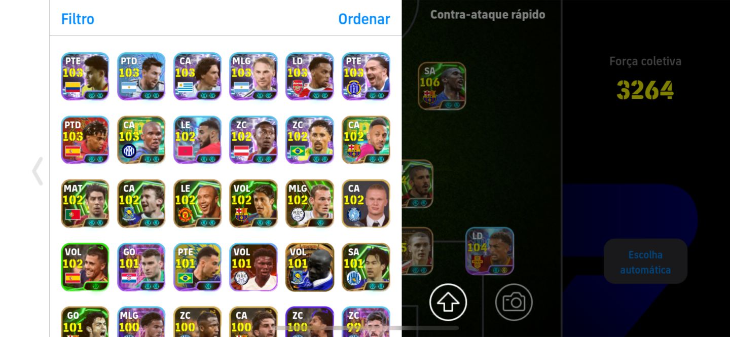 Conta com 3265 de força /Gullit,Del Piero Blitz,Ney do Barcelona,Etoo e muitos