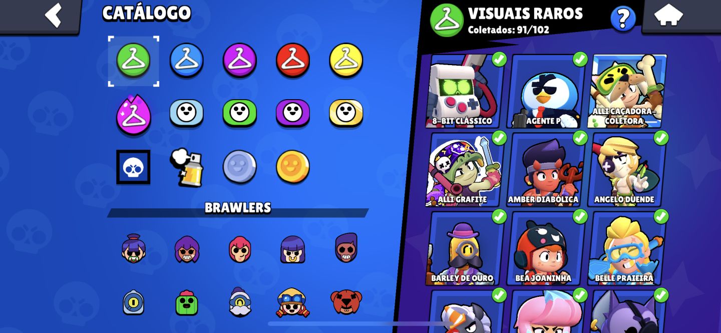 Conta Brawl stars quase max de 2020 301 skins 53k de troféus fama marciana