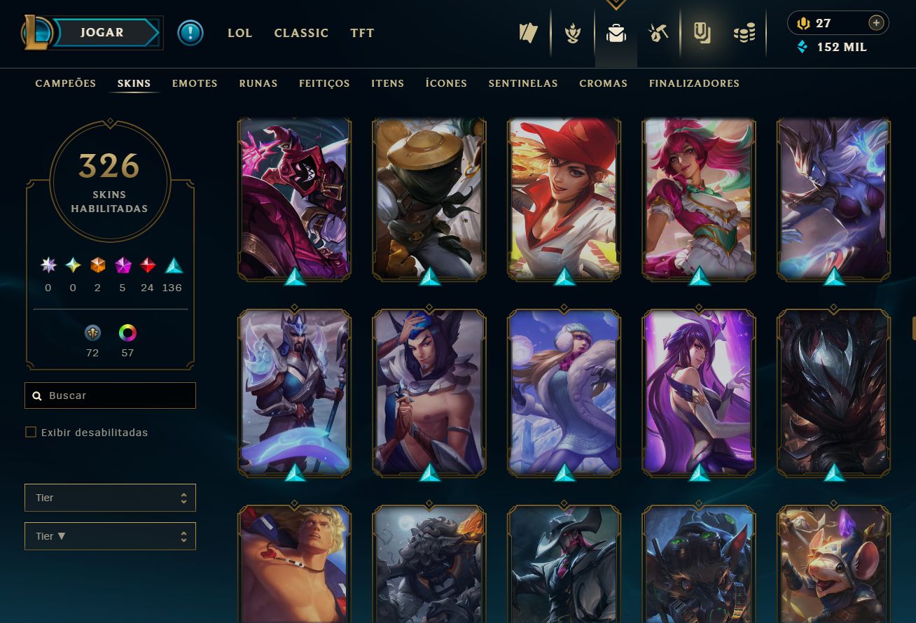 CONTA UNRANKED - 326 SKIN - FULL CHAMP + PREÇO BAIXISSIMO! - 100% SEGURA!