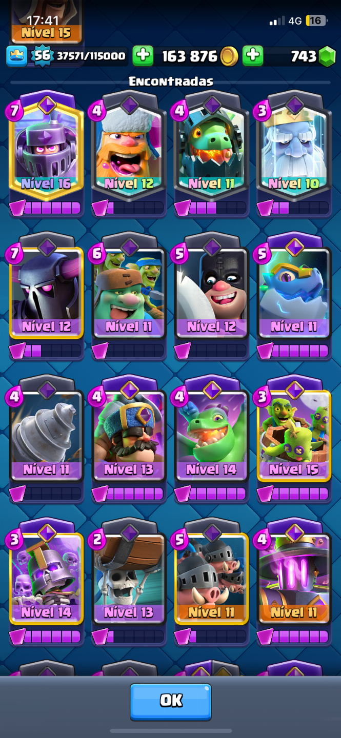 CONTA CLASH ROYALE 10K DE TROFEUS MUITAS EVOS