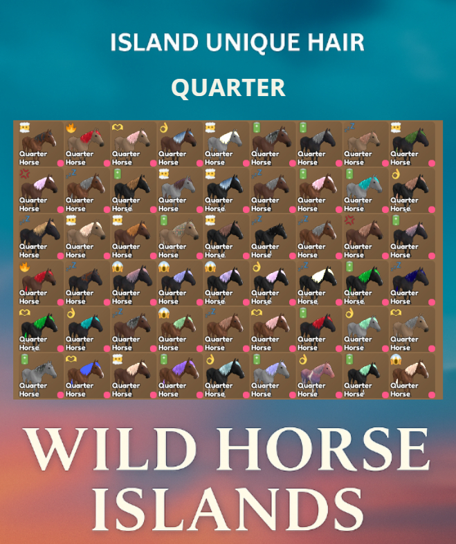 Wild Horse Islands Varias Raças e Cabelos de Iuhs