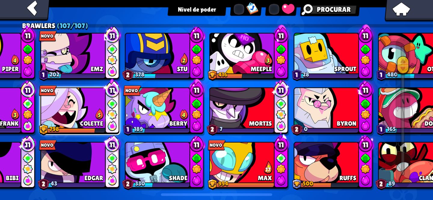 CONTA COM TODOS BRAWLERS LIBERADOS QUASE MESTRE 2 70K TROFEUS