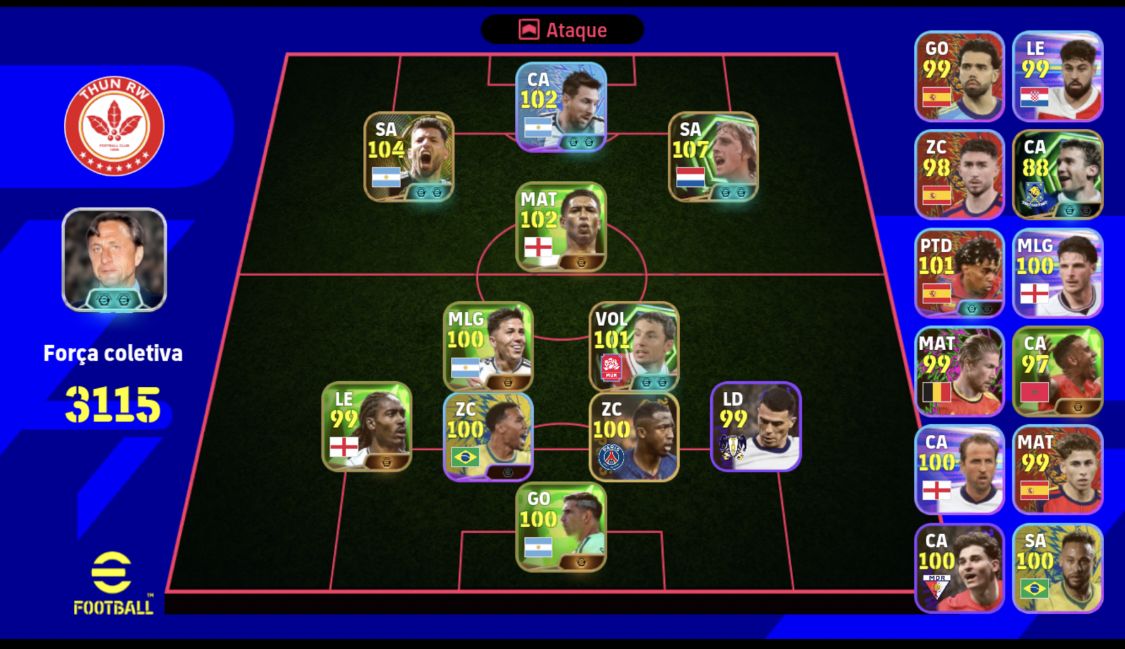 Conta de eFootball com cruyff 107 muito brabo