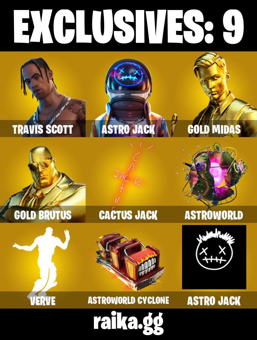 85 skins | Travis Scott | Astro Jack | Gold Midas