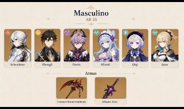 CONTA GENSHIN IMPACT COM 6 PERSONAGENS T5 & 2 ARMAS [DURIN]