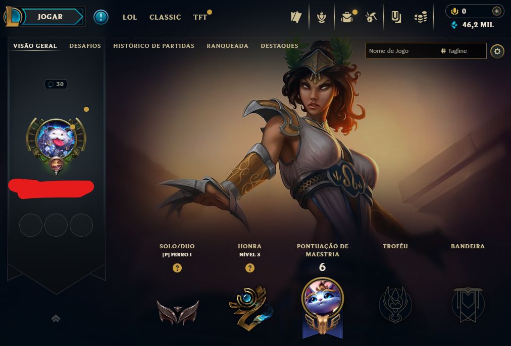 [Entrega Automática] Lol Ferro, 46K Ea, Level 30, Upada na Mão, 100% Segura!