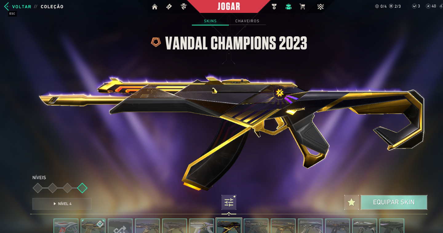 Conta VALORANT com skin em todas as aramas bundle champions 2023 e 2024 e arcane