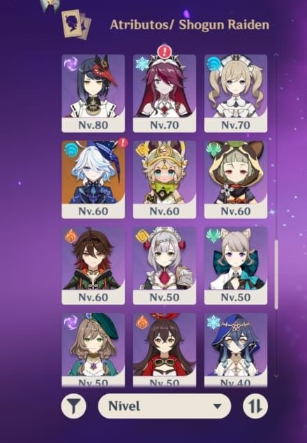 Genshin Impact AR 60 | 15 personagens 5 | 8 armas 5