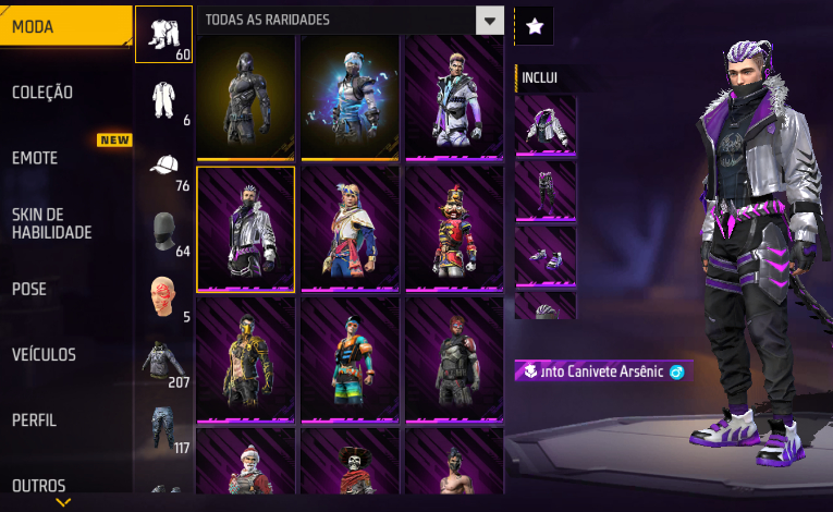 CONTA DE FREE FIRE FULL ACESSO, 8 ANOS
