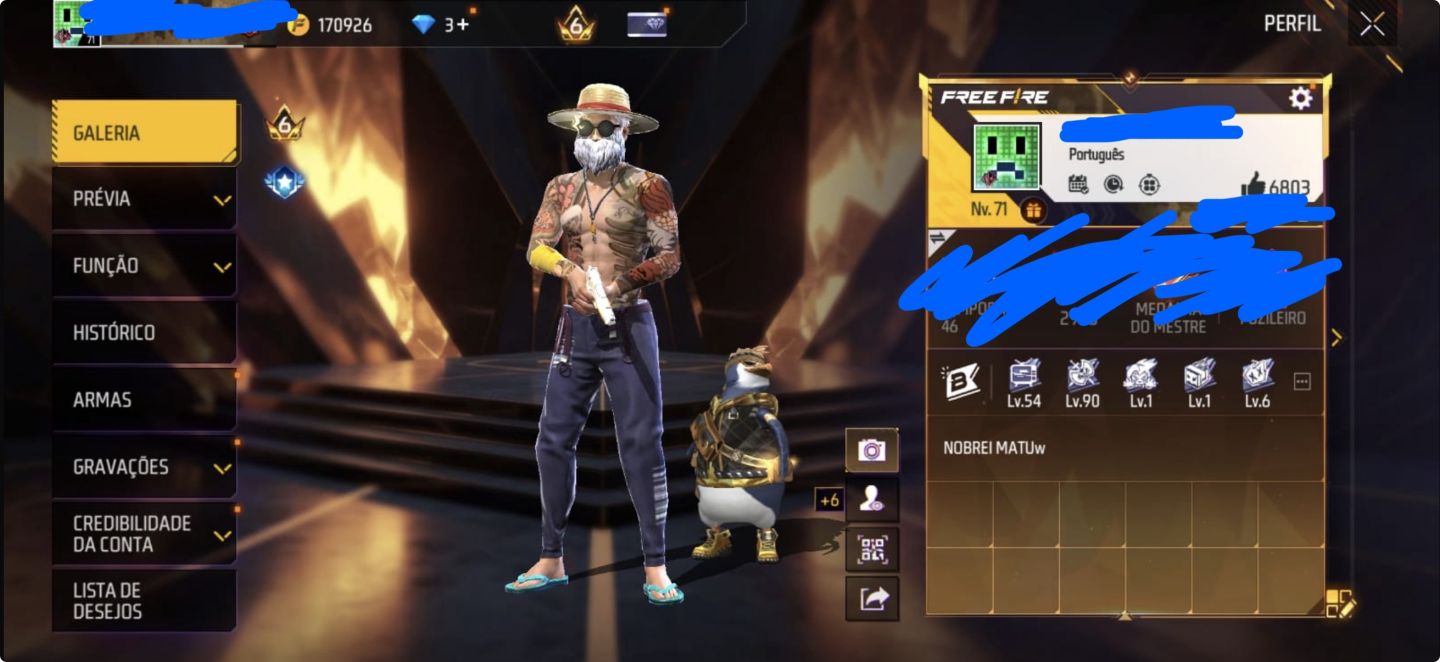 Conta Free Fire(Conta Rara,Completinha)