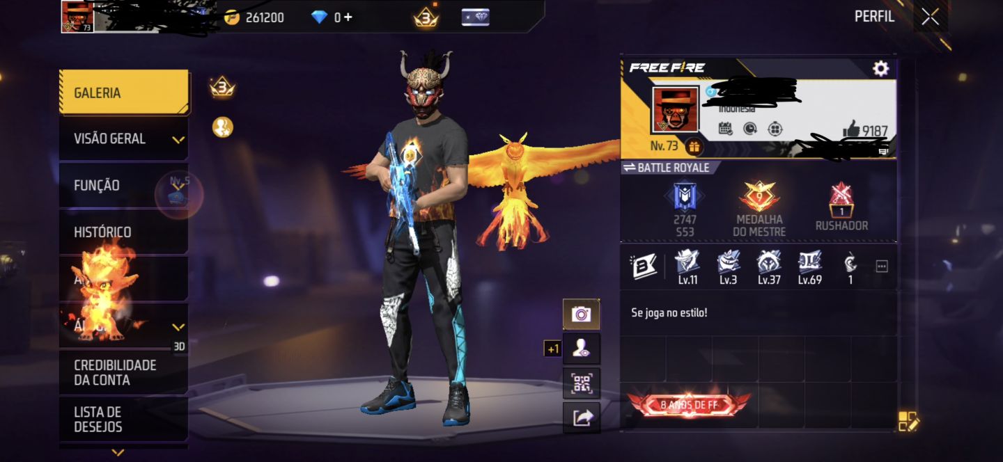 Conta Free Fire rara Lv72 no Seu Google.