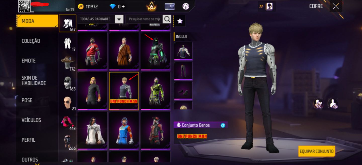 Conta free fire rara